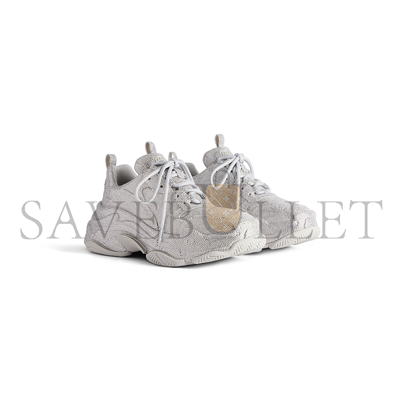 BALENCIAGA WOMEN'S TRIPLE S SNEAKER WITH RHINESTONES IN LIGHT GREY 524039W2TST1100 BALENCIAGA WOMEN'S TRIPLE S SNEAKER WITH RHINESTONES IN LIGHT GREY 524039W2TST1100